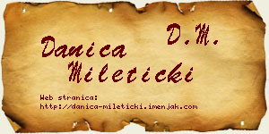 Danica Mileticki vizit kartica